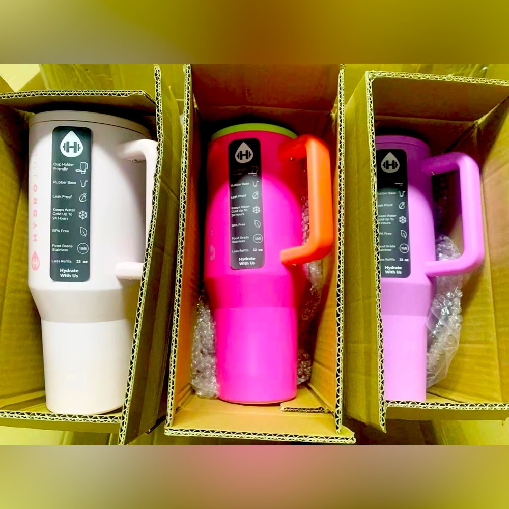 HydroJug Tumblers • Light Pink • Hot Pink • NEW IN BOX